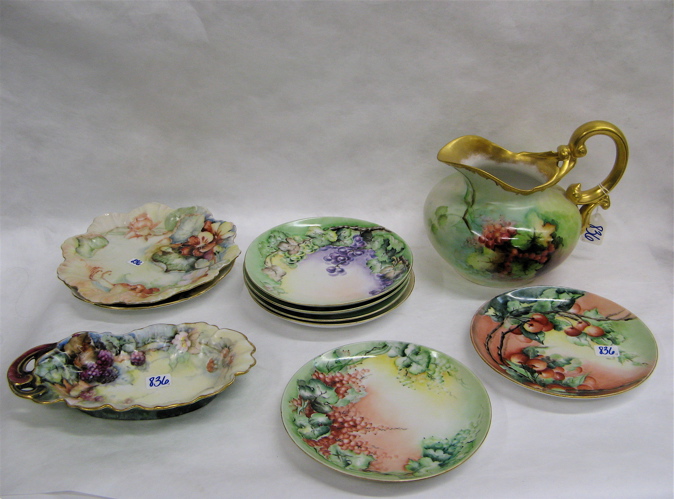 Appraisal: COLLECTION OF CONTINENTAL PORCELAIN TABLE ITEMS pieces hand decorated gold