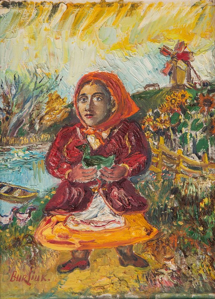 Appraisal: DAVID BURLIUK RUSSIAN - DAVID BURLIUK RUSSIAN - Woman Holding