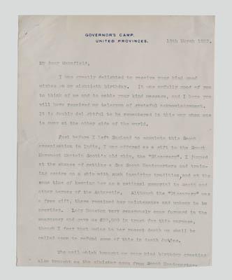 Appraisal: Baden-Powell letter Boy Scouts three typed pages each headed quot