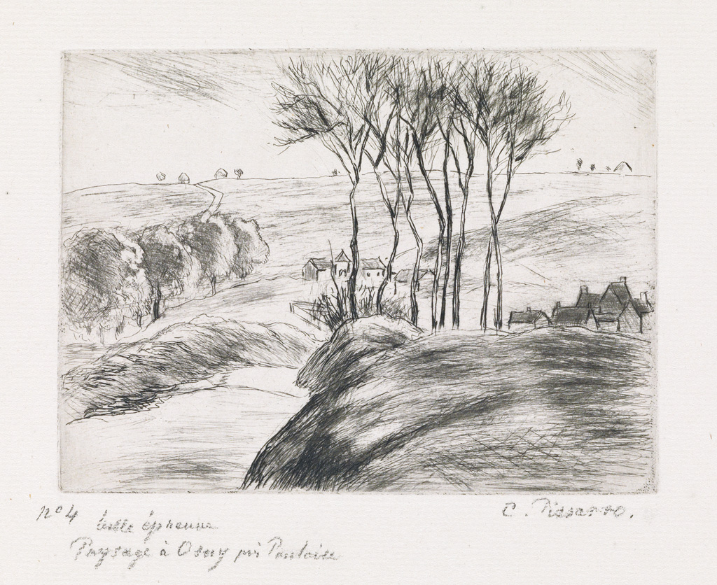 Appraisal: CAMILLE PISSARRO Paysage Osny pr s de Pontoise Drypoint printed