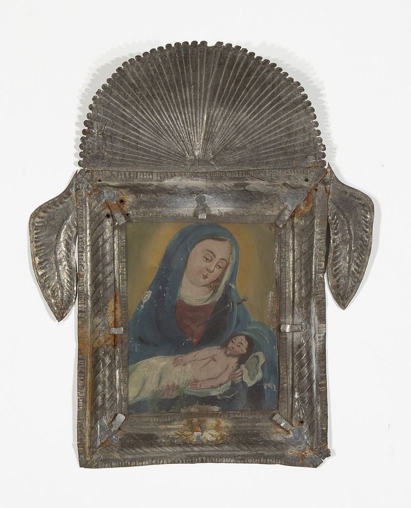 Appraisal: Mexico Tin Retablo of Our Lady of Solitude ca -