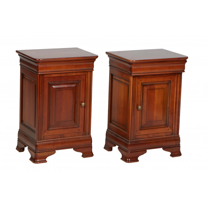 Appraisal: Pair of Louis Philippe Carved Cherry Nightstands th c the