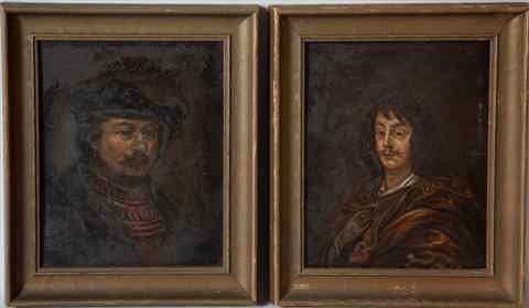 Appraisal: A PAIR OF PORTRAITS - DUTCH STYLE Oil on panel