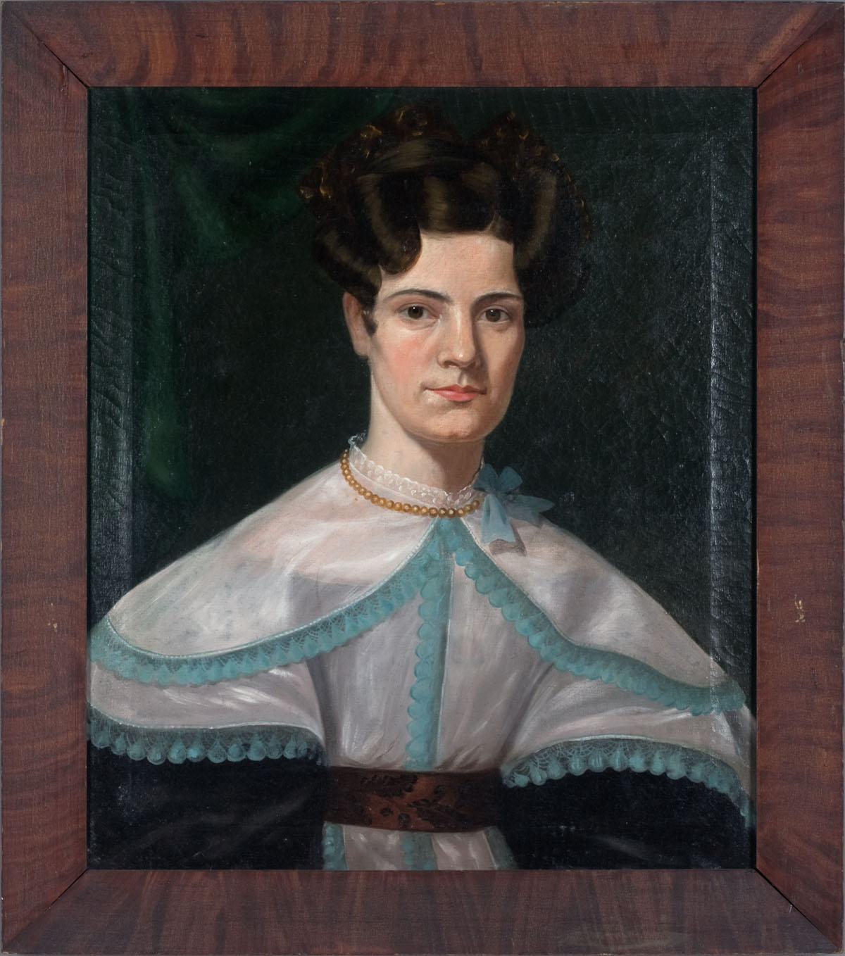 Appraisal: PORTRAIT OF A WOMAN IN DRESS WITH WHITE COLLAR AND