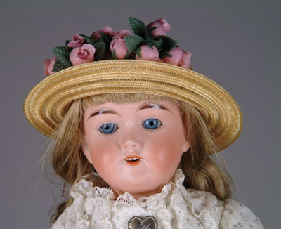 Appraisal: INCH MAX HANDWERCK DOLL Wonderful bisque head has blue glass