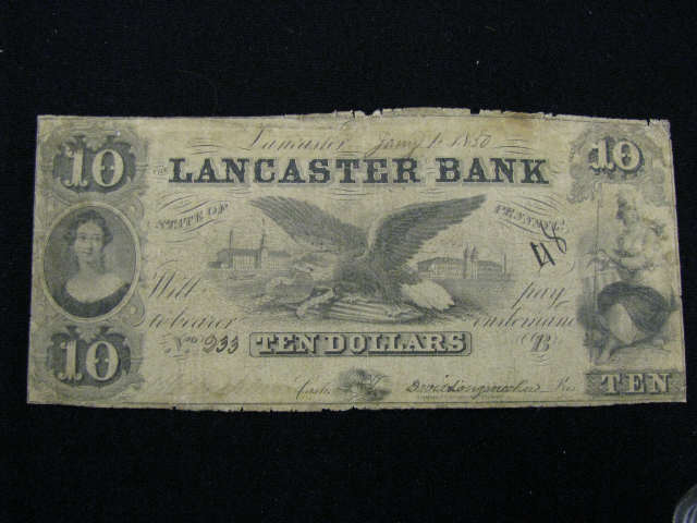 Appraisal: Lancaster Bank Note Pennsylvania circulated