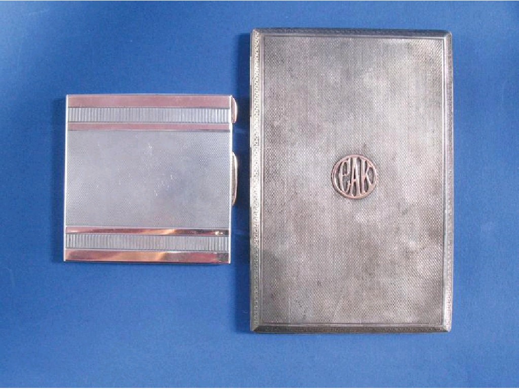 Appraisal: A CIGARETTE CASE of rectangular form with engine-turned decoration applied