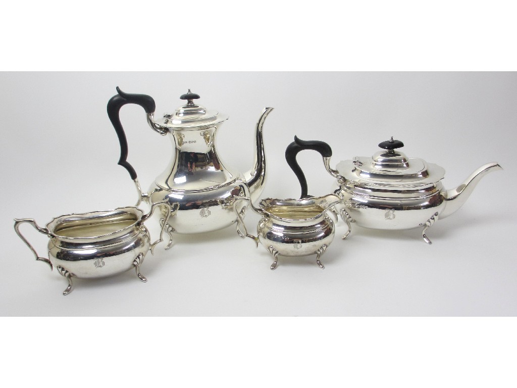 Appraisal: A four piece silver tea service by Gladwin Ltd of