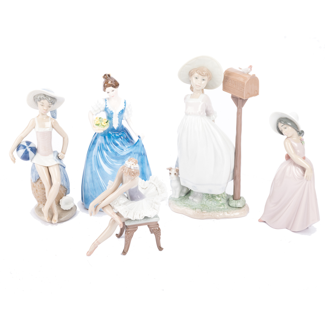 Appraisal: Lladro porcelain figures Royal Doulton figure including Waiting for Your