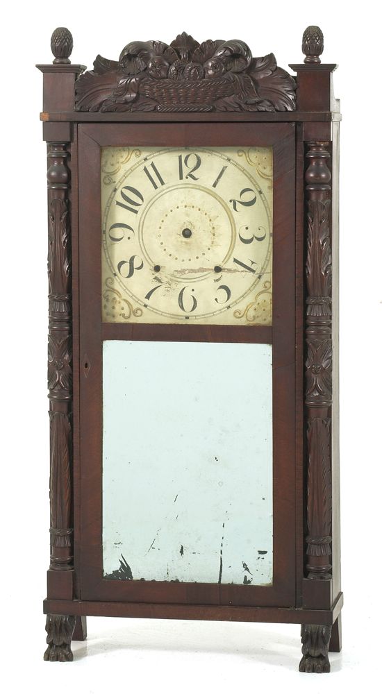 Appraisal: CONNECTICUT SHELF CLOCK American th CenturyBy Langdon Jones of Burlington