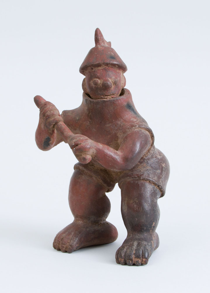 Appraisal: NAYARIT PROTOCLASSICAL PAINTED POTTERY FIGURE OF A WARRIOR x in