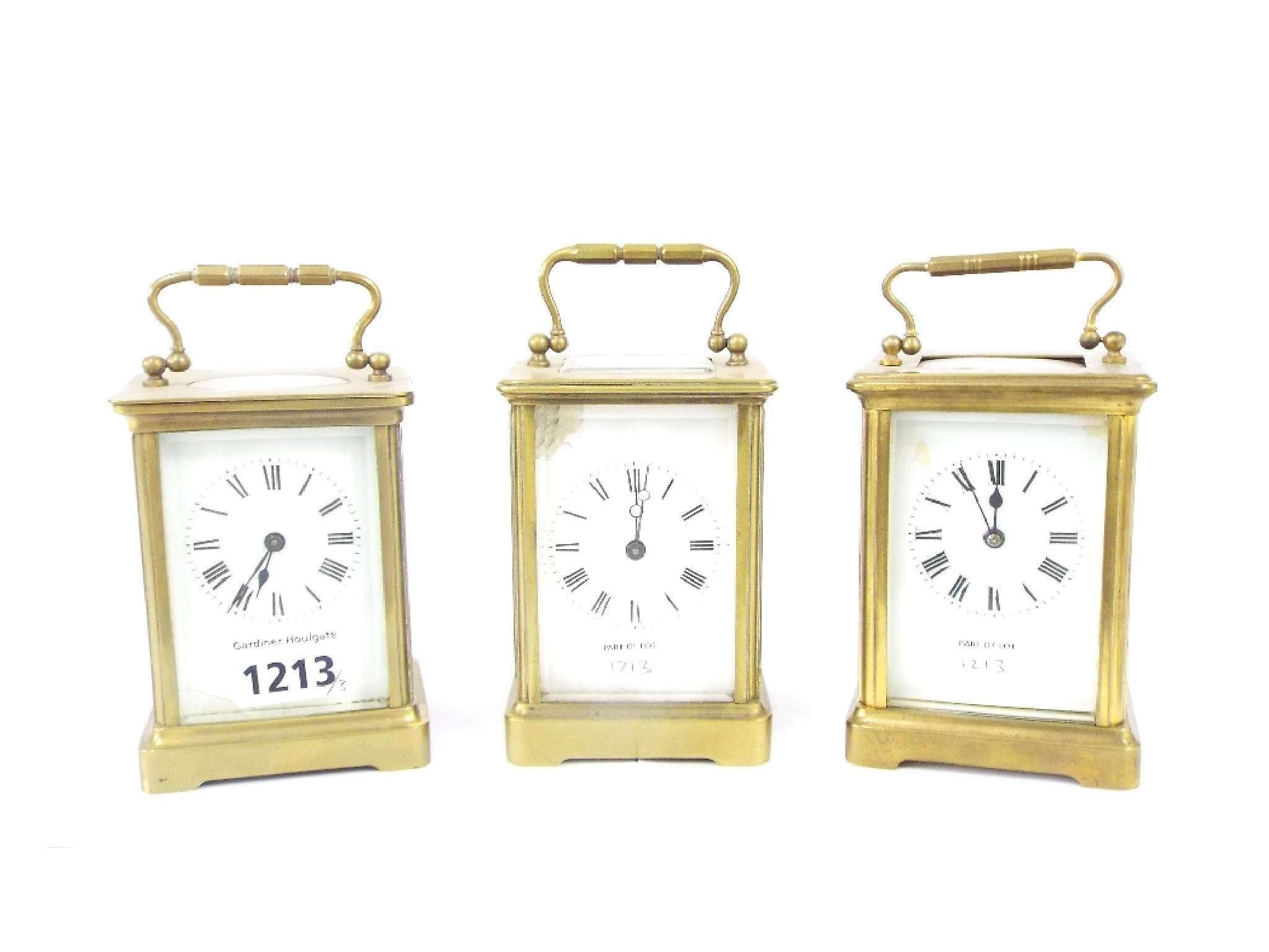 Appraisal: Three various carriage timepieces all within corniche brass cases and