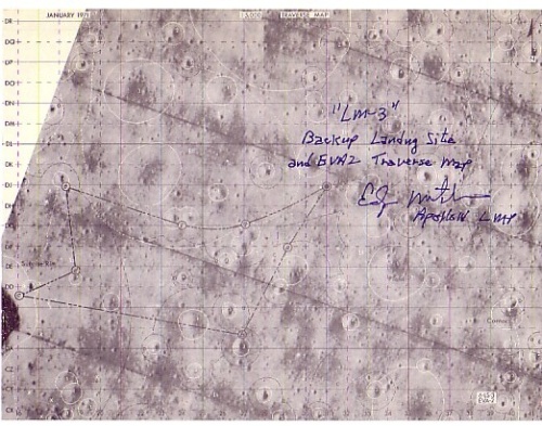 Appraisal: Apollo Traverse Map LM- A paper chart identical to the