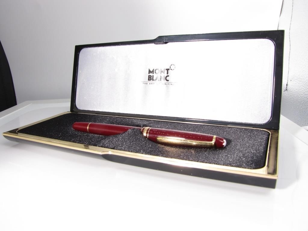 Appraisal: Montblanc fountain pen with k gold nib maroon body with