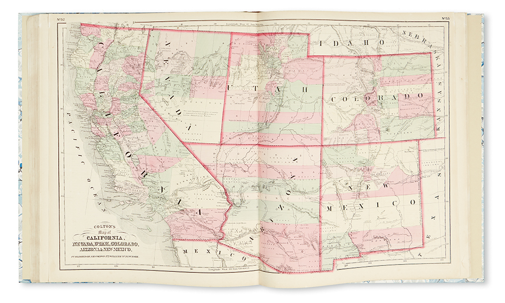 Appraisal: COLTON G W Colton's Atlas of America Profusion of hand-colored