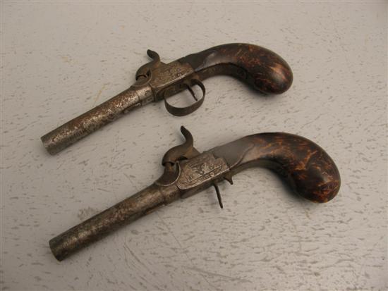 Appraisal: Pair of th Century small percussion pistols