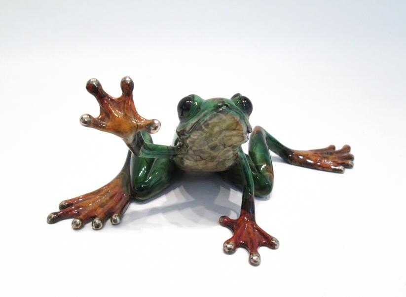 Appraisal: JOSEPH QUILLAN BRONZE FROG SCULPTURE American th century Titled Gimme