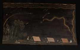 Appraisal: Twentieth Century Aboriginal School Untitled ochre on bark x cm