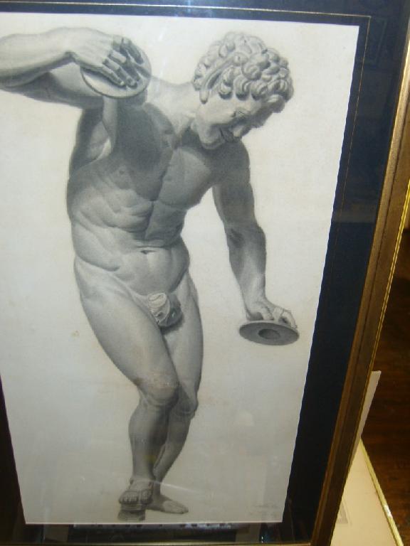 Appraisal: A late th century charcoal study of a classical sculpture