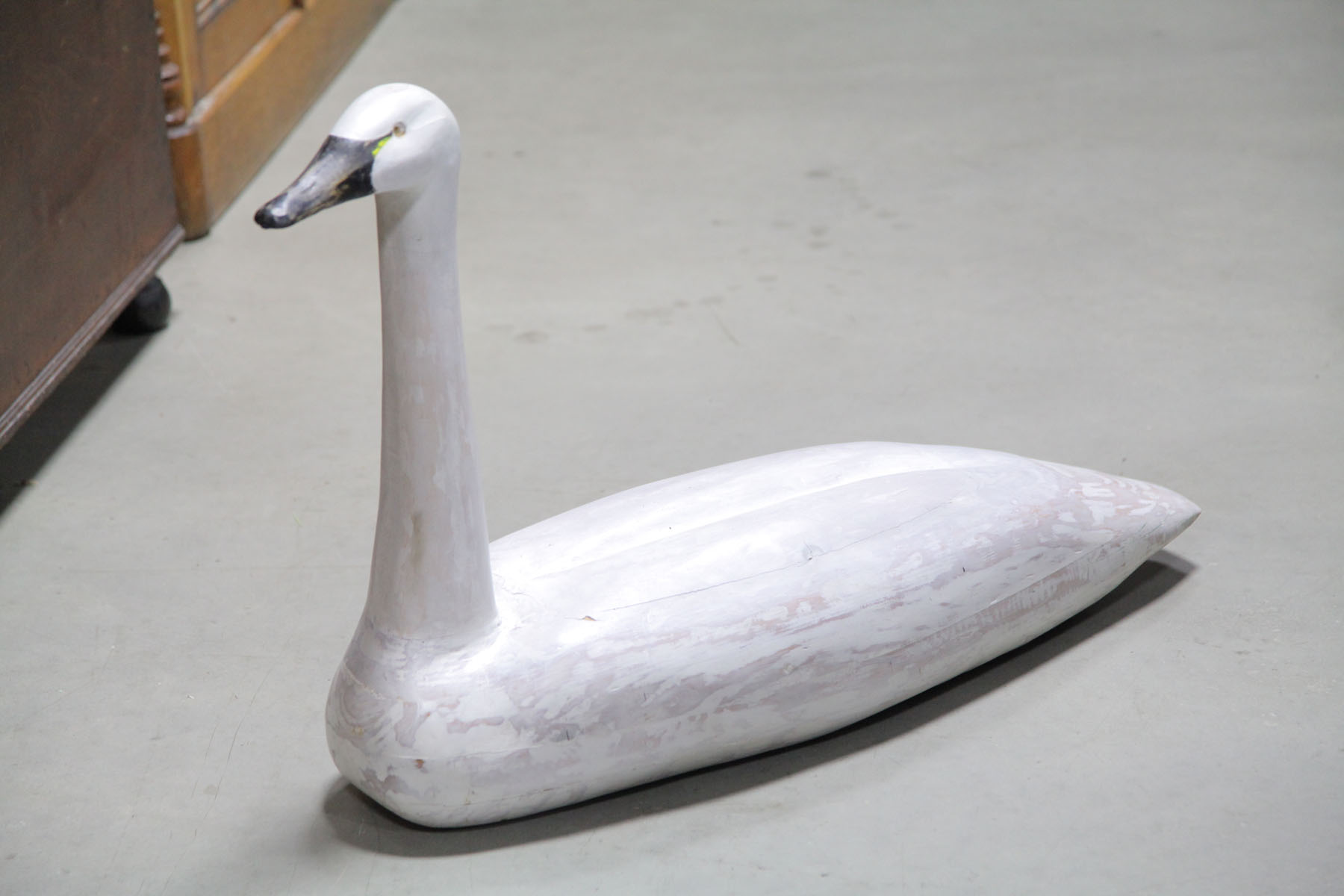 Appraisal: FOLK ART SWAN Illinois late th century White painted wooden