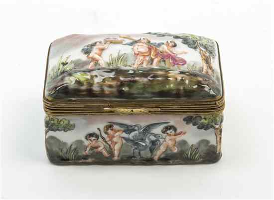 Appraisal: A Capodimonte Porcelain Box of rectangular form decorated with Bacchic