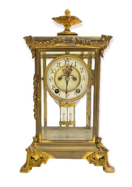 Appraisal: Antique New Haven Crystal Regulator ClockNot running and glass missing