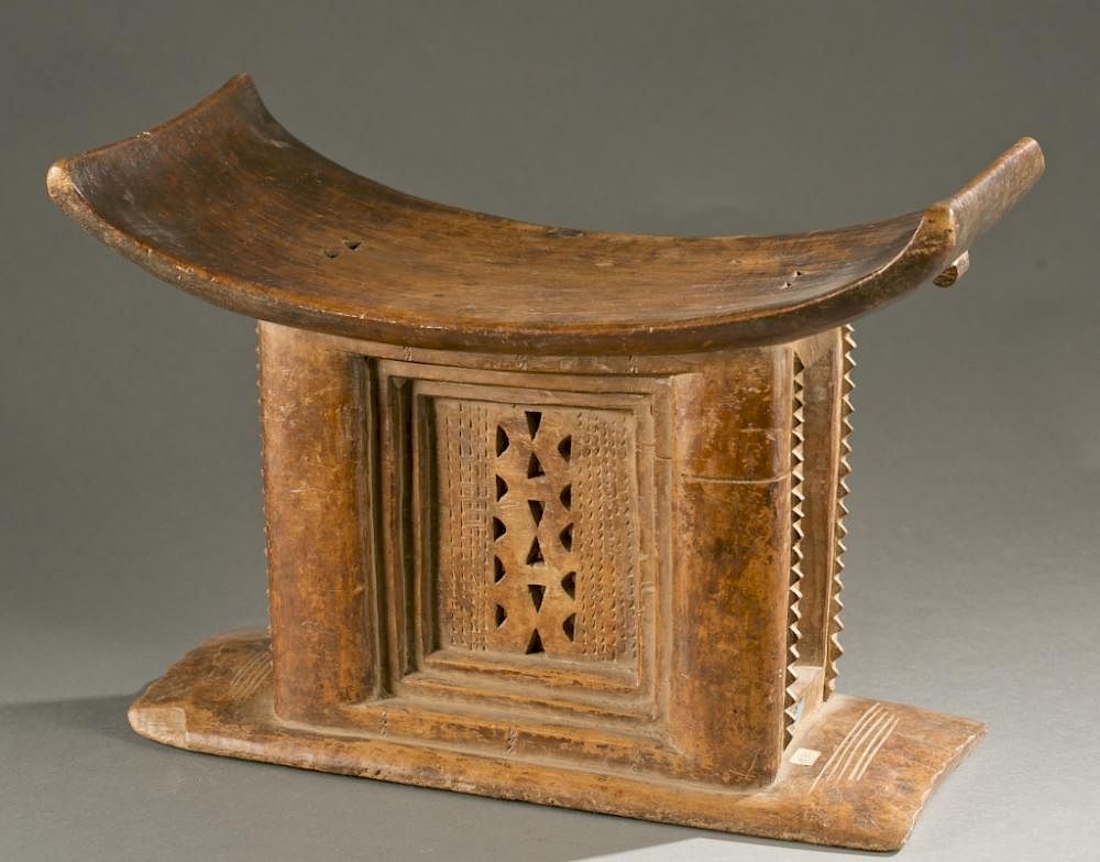 Appraisal: Asante rectangular stool th century A rectangular shaped stool with