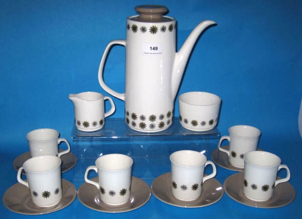 Appraisal: J G Meakin Studio Coffee Set comprising cups saucers Coffee