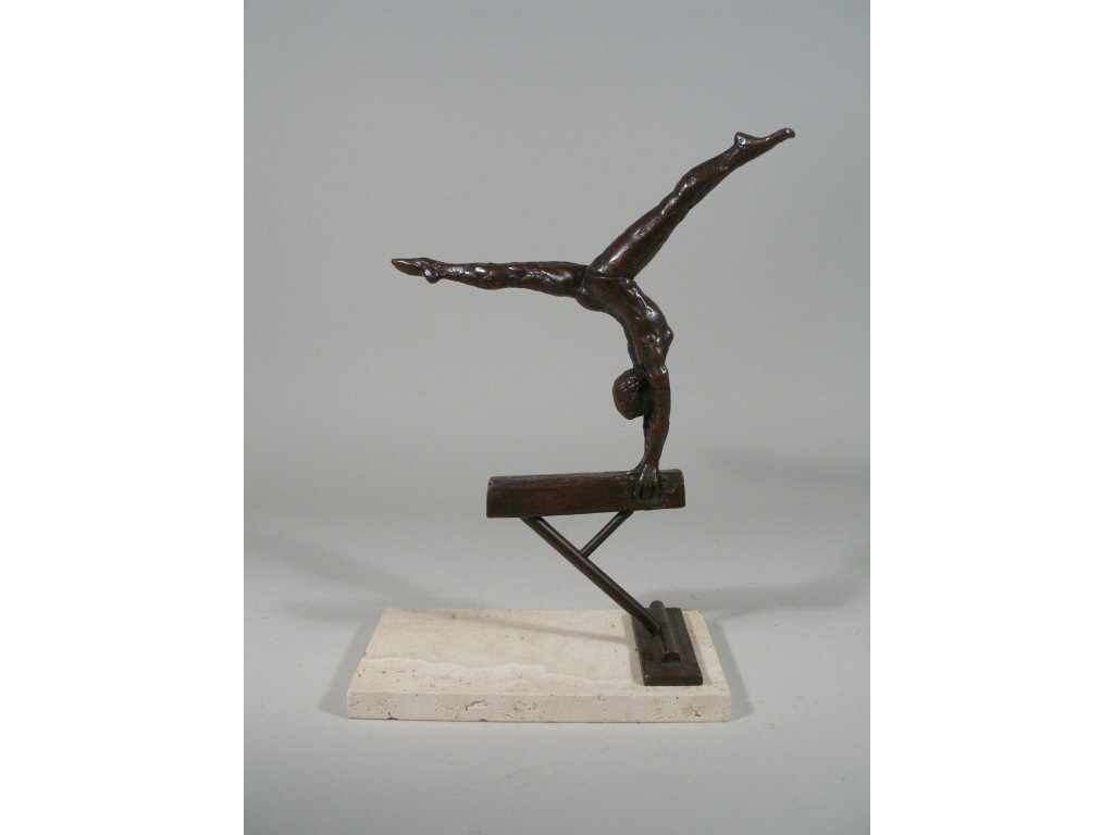 Appraisal: Sterett-Gittings Kelsey CT b Gymnast bronze figure of a female