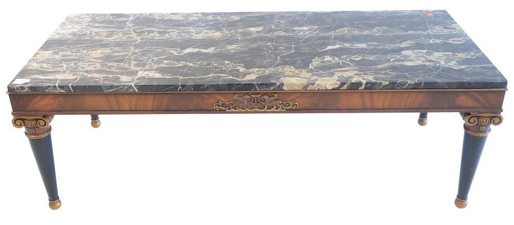 Appraisal: Continental Style Coffee Table with gray marble top height inches