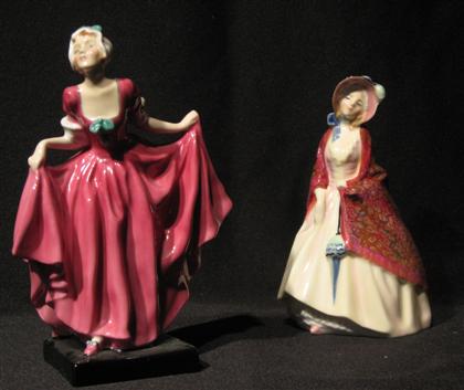 Appraisal: Two piece Royal Doulton figurines Delight and Paisley Shawl Tallest