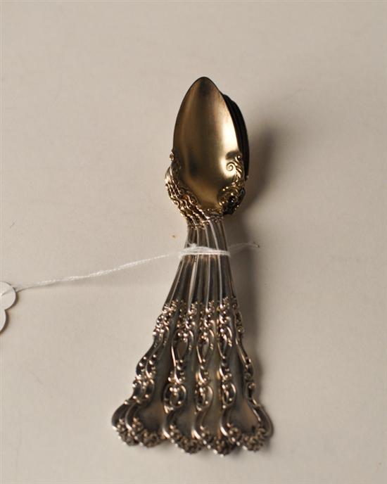 Appraisal: Five Warwick Sterling Grapefruit Spoons by International with gilt washed