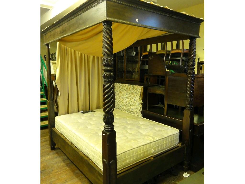 Appraisal: A four poster bed stead th century and later with