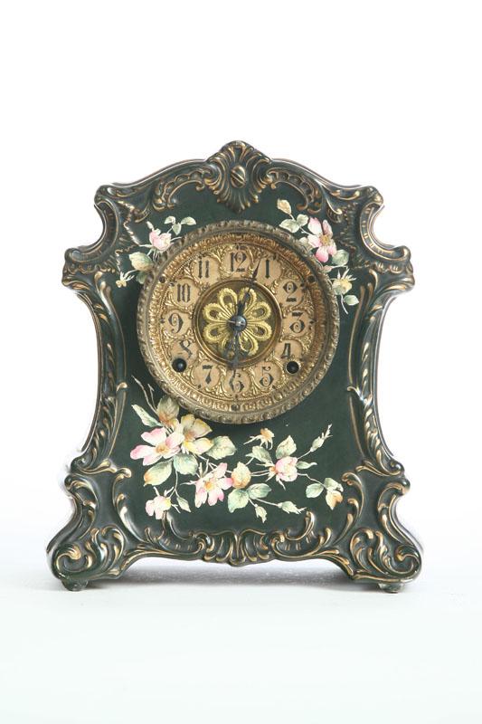 Appraisal: KROEBER CHINA MANTLE CLOCK Eight day time and strike with