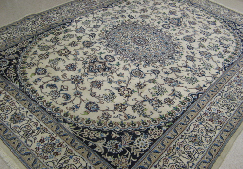 Appraisal: PERSIAN NAIN CARPET Isfahan region central medallion and surrounding scrolling