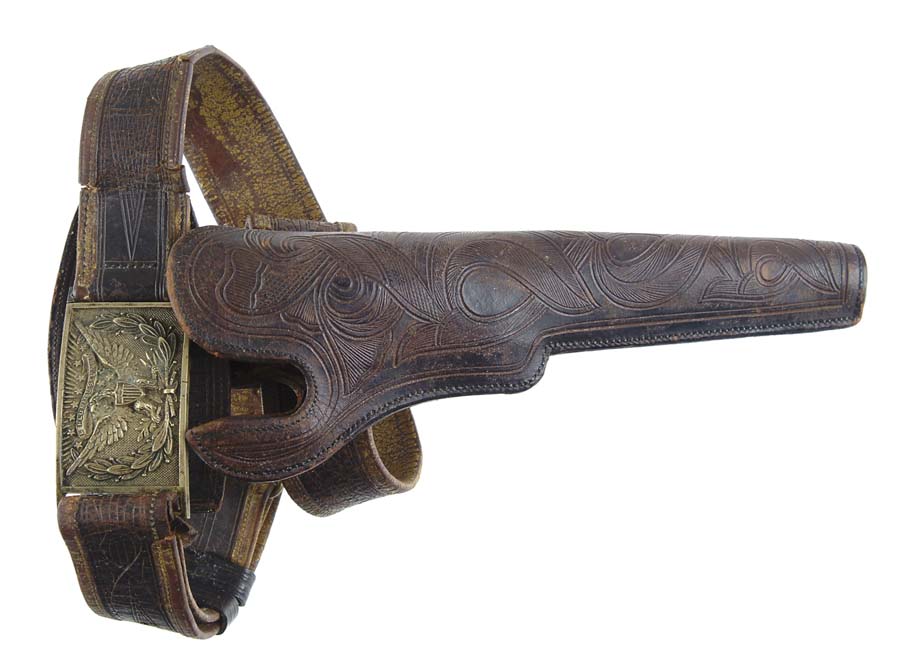 Appraisal: VERY RARE INDIAN WARS PERIOD WESTERN MADE TOOLED SLIM JIM