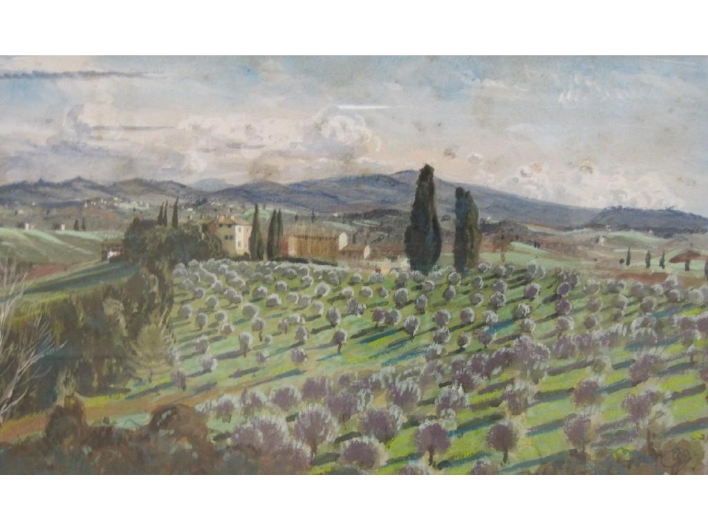 Appraisal: JOHN DOYLE Tuscan Landscape watercolour and bodycolour x in and