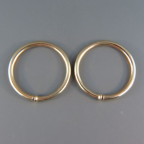 Appraisal: k Gold Hoop Earrings diameter yelllow gold tension fit grams