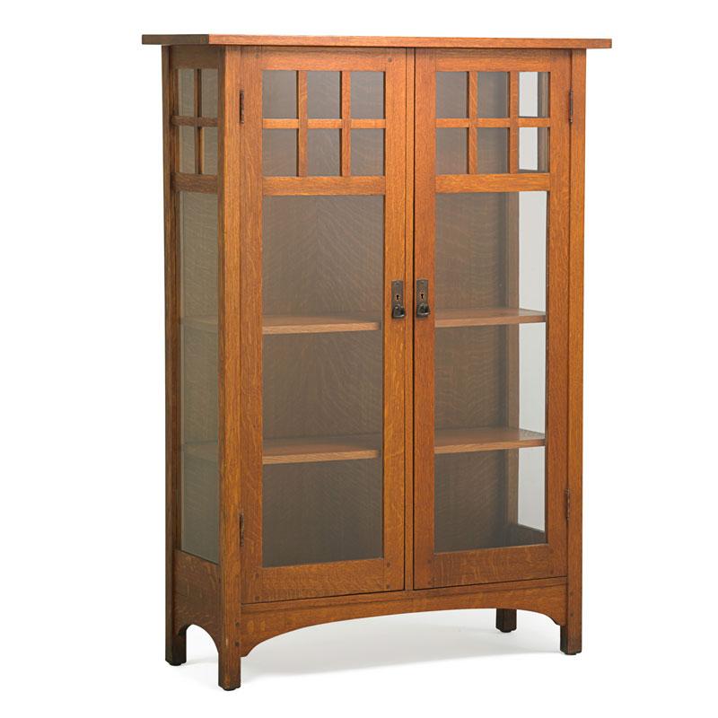 Appraisal: L J G STICKLEY Double-door china cabinet Condition Report Excellent