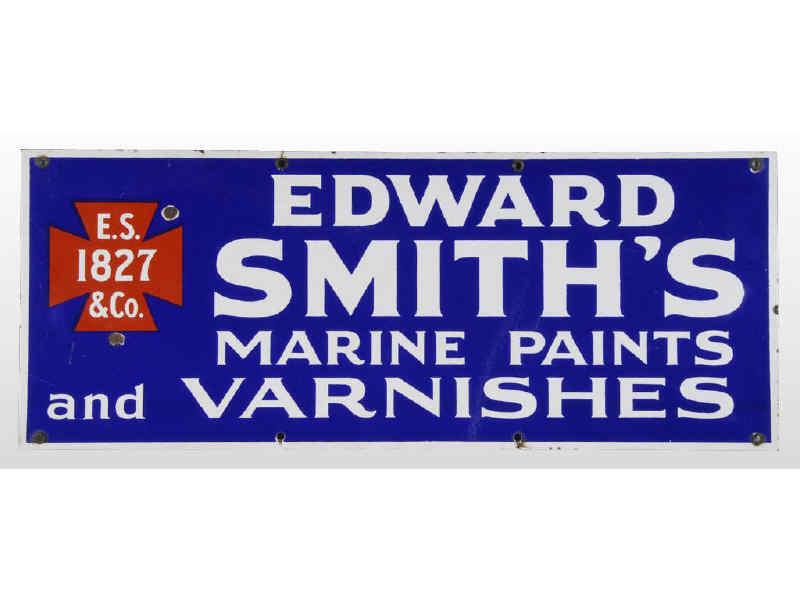 Appraisal: Smiths Marine Paints Varnishes Porcelain Sign Description s to s