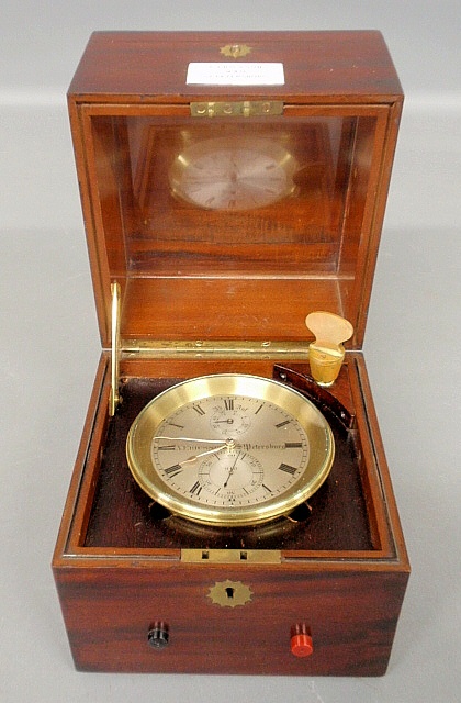 Appraisal: - Mahogany cased chronometer signed A Ericsson St Petersburg Case-