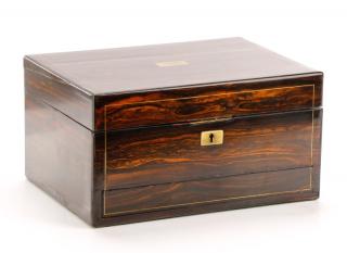 Appraisal: English Burlwood Sewing Box English late th early th century