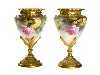 Appraisal: A PAIR OF ROYAL WORCESTER CLAW SPILL VASES of conical