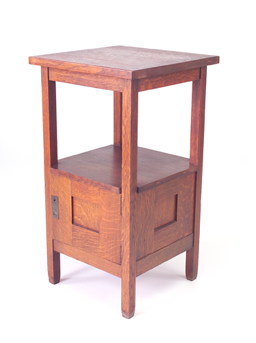 Appraisal: STICKLEY BROTHERS Nightstand with square top and paneled sides closed