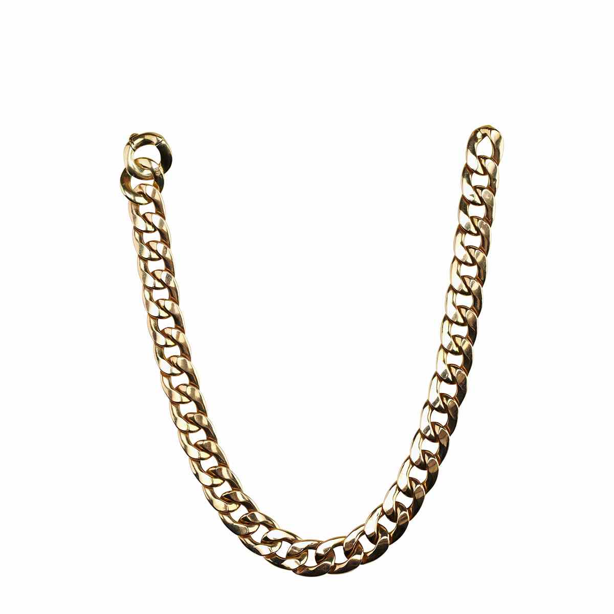 Appraisal: Italian k Yellow Gold Curb Link Chain Necklace with an