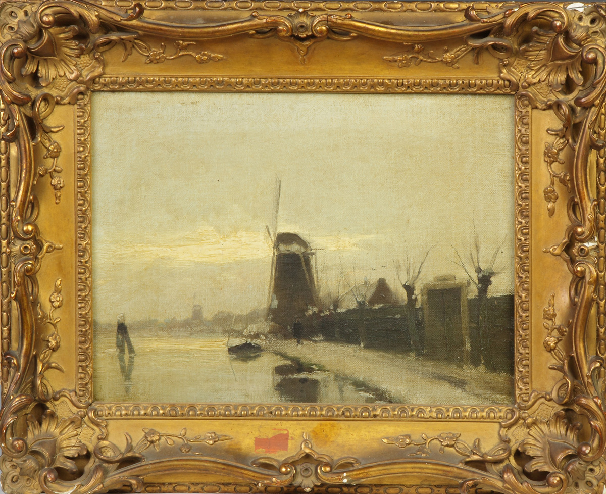 Appraisal: Louis Franciscus Hendrik Apol Dutch - Windmill scene Sgn On