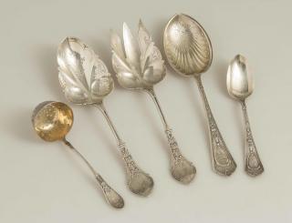 Appraisal: Assorted California Silver Serving Pieces Lot of five assorted silver