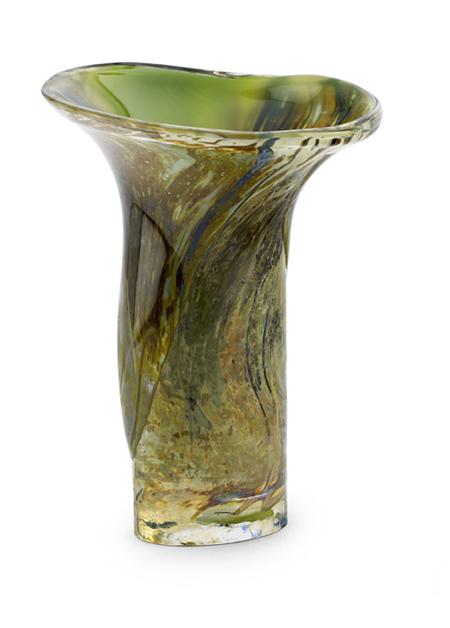 Appraisal: SAM HERMAN FOR VAL ST LAMBERT BLOWN GLASS VASE eliptical