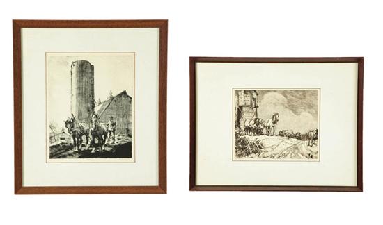 Appraisal: TWO PRINTS BY LESLIE COPE ENGLAND OHIO - Etchings signed