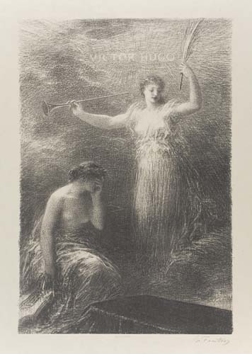 Appraisal: HENRI FANTIN-LATOUR A Victor Hugo Lithograph x mm x inches